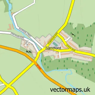 Street map sample of Sandford, Lanarkshire