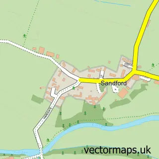 Street map sample of Sandford, Cumbria