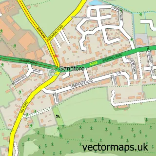 Street map sample of Sandford, Somerset