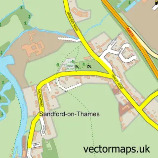 Street map sample of Sandford-on-Thames, Oxfordshire