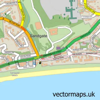 Street map sample of Sandgate, Kent