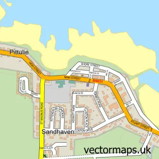Street map sample of Sandhaven, Aberdeenshire