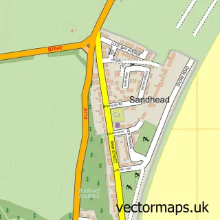 Street map sample of Sandhead, Wigtown