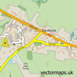 Street map sample of Sandhurst, Kent