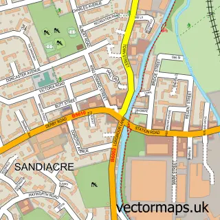 Street map sample of Sandiacre, Derbyshire