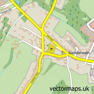 Street map sample of Sandleheath, Hampshire
