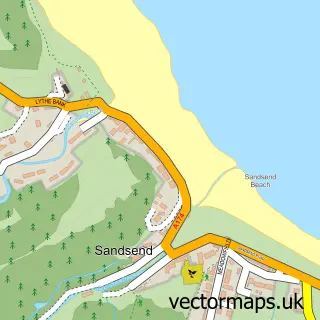 Street map sample of Sandsend, North Yorkshire
