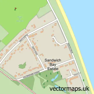 Street map sample of Sandwich Bay, Kent