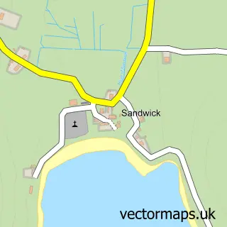 Street map sample of Sandwick, Shetland