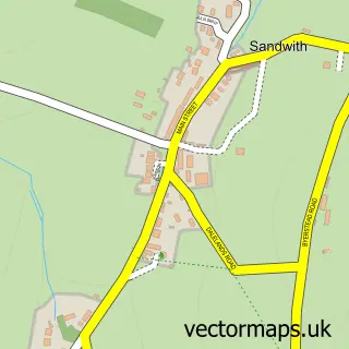 Street map sample of Sandwith, Cumbria