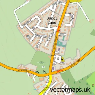 Street map sample of Sandy Lane, West Yorkshire