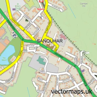 Street map sample of Sanquhar, Dumfries