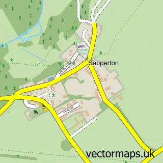 Street map sample of Sapperton, Gloucestershire