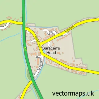 Street map sample of Saracen's Head, Lincolnshire