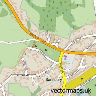 Street map sample of Sarisbury Green, Hampshire