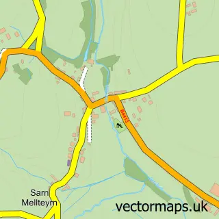 Street map sample of Sarn Mellteyrn, Gwynedd