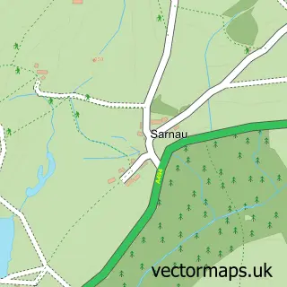 Street map sample of Sarnau, Gwynedd