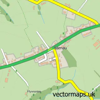 Street map sample of Sarnau, Dyfed