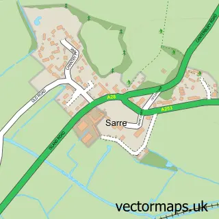 Street map sample of Sarre, Kent