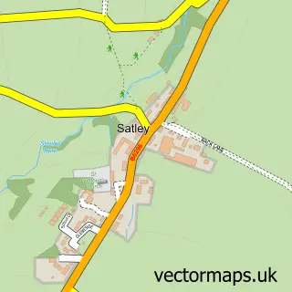 Street map sample of Satley, Durham