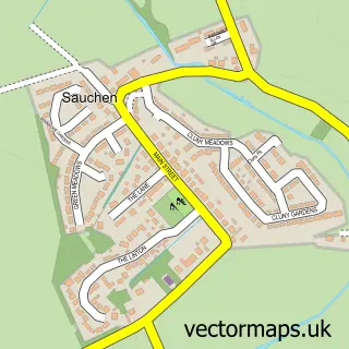 Street map sample of Sauchen, Aberdeenshire