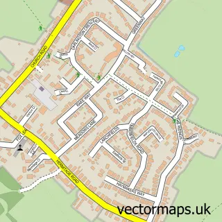 Street map sample of Saughall, Cheshire