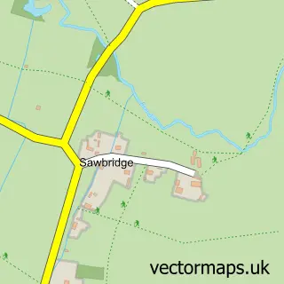 Street map sample of Sawbridge, Warwickshire