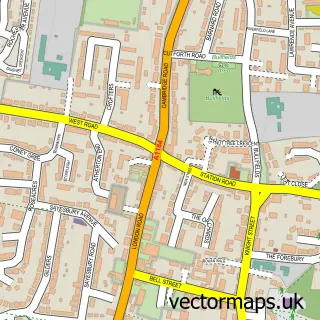 Street map sample of Sawbridgeworth, Hertfordshire