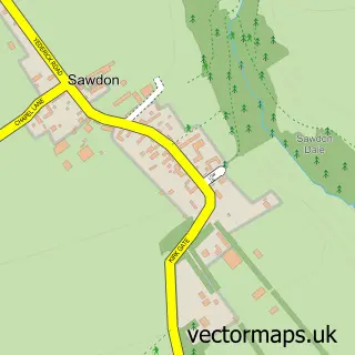 Street map sample of Sawdon, North Yorkshire