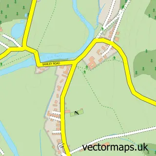 Street map sample of Sawley, Lancashire