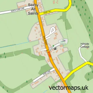 Street map sample of Saxby All Saints, Lincolnshire
