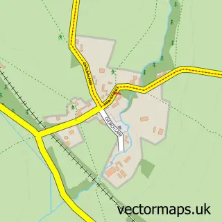 Street map sample of Saxelbye, Leicestershire