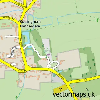 Street map sample of Saxlingham Nethergate, Norfolk