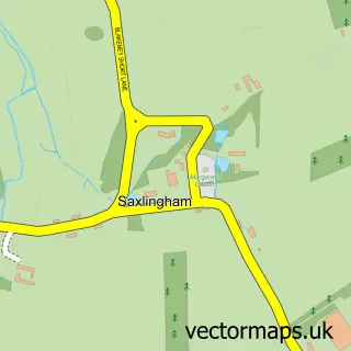 Street map sample of Saxlingham, Norfolk