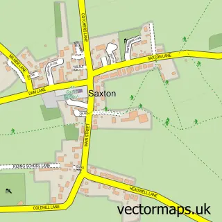 Street map sample of Saxton, North Yorkshire