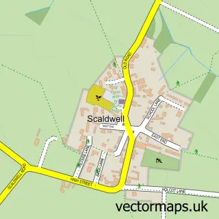 Street map sample of Scaldwell, Northamptonshire