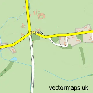 Street map sample of Scaleby, Cumbria