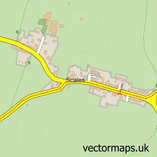 Street map sample of Scales, Cumbria