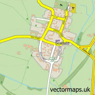 Street map sample of Scalford, Leicestershire
