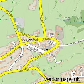 Street map sample of Scapegoat Hill, West Yorkshire