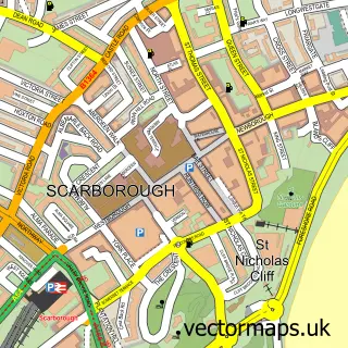 Street map sample of Scarborough, North Yorkshire