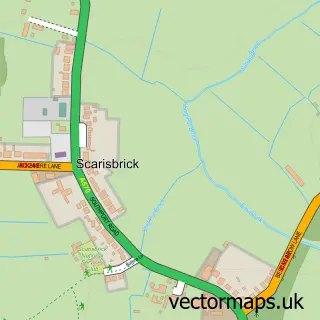 Street map sample of Scarisbrick, Lancashire