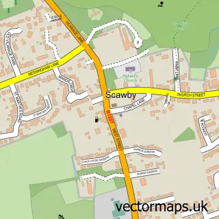 Street map sample of Scawby, Lincolnshire
