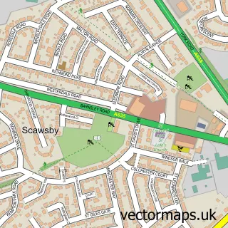 Street map sample of Scawsby, South Yorkshire