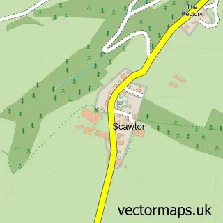 Street map sample of Scawton, North Yorkshire