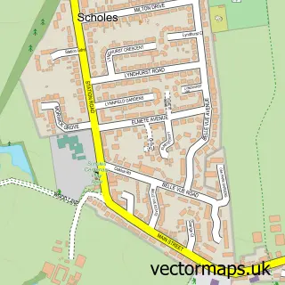 Street map sample of Scholes, West Yorkshire