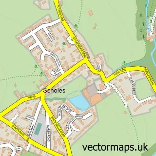 Street map sample of Scholes, West Yorkshire