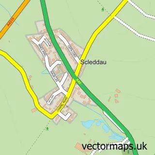 Street map sample of Scleddau, Dyfed