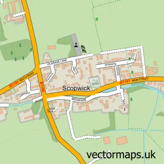 Street map sample of Scopwick, Lincolnshire