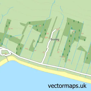 Street map sample of Scoraig, Ross and Cromarty